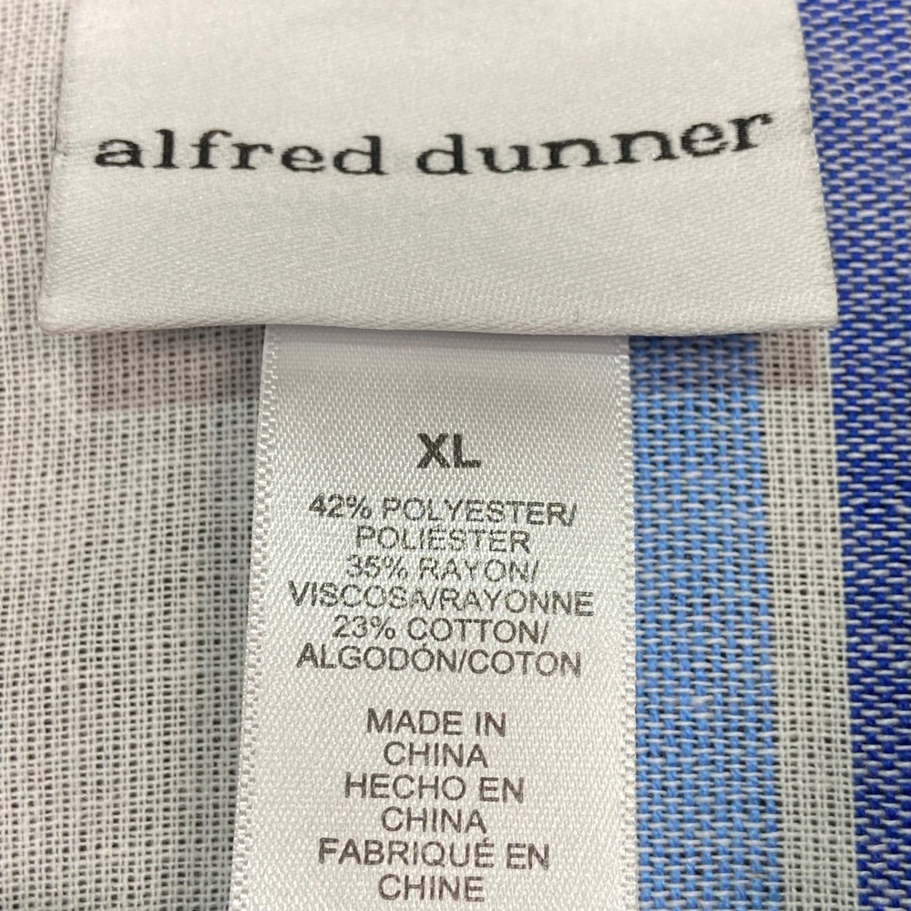 Alfred Dunner Amalfi Coast XL Button Down Shirt Striped 3/4 Sleeve Top - Picture 4 of 9